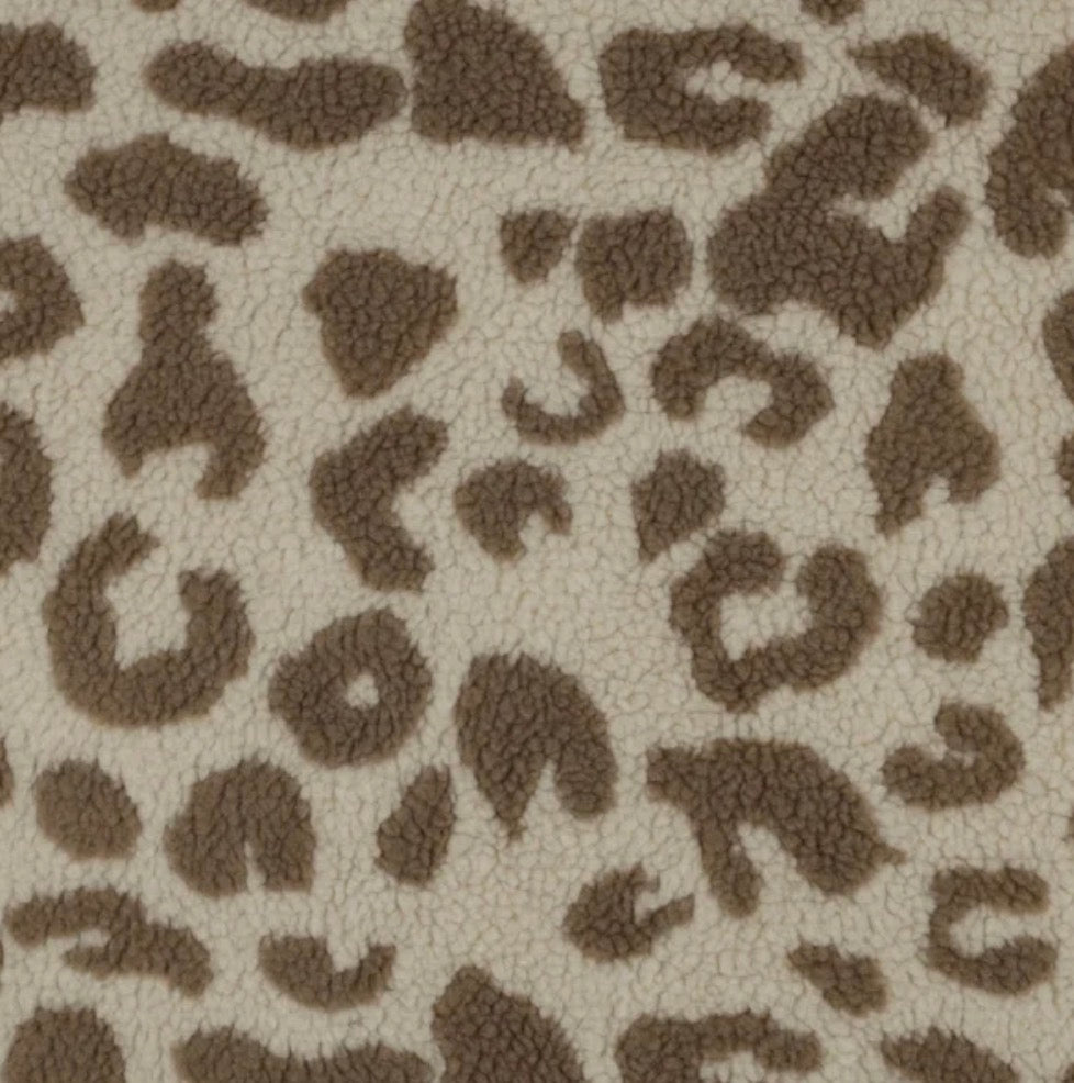 Teddystoff Leopunkte - taupe