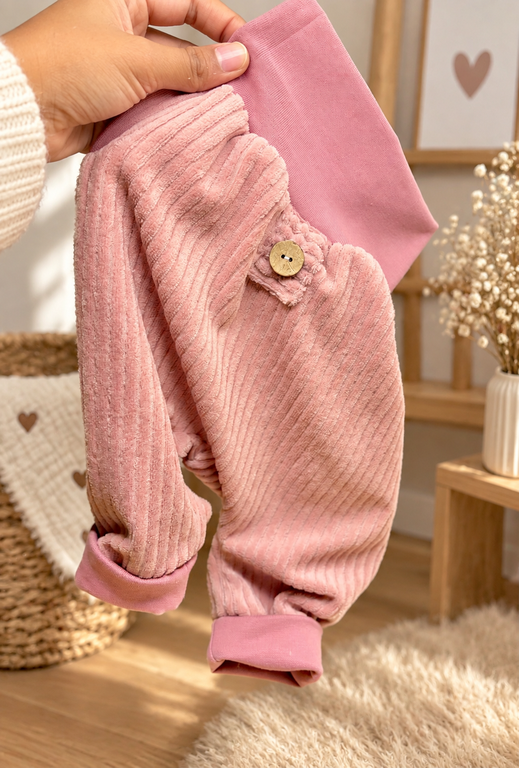 Mitwachshose Baby und Kinder Pumphose | Bequeme Kinderhose aus Baumwolle | Kokosknopf | Handmade