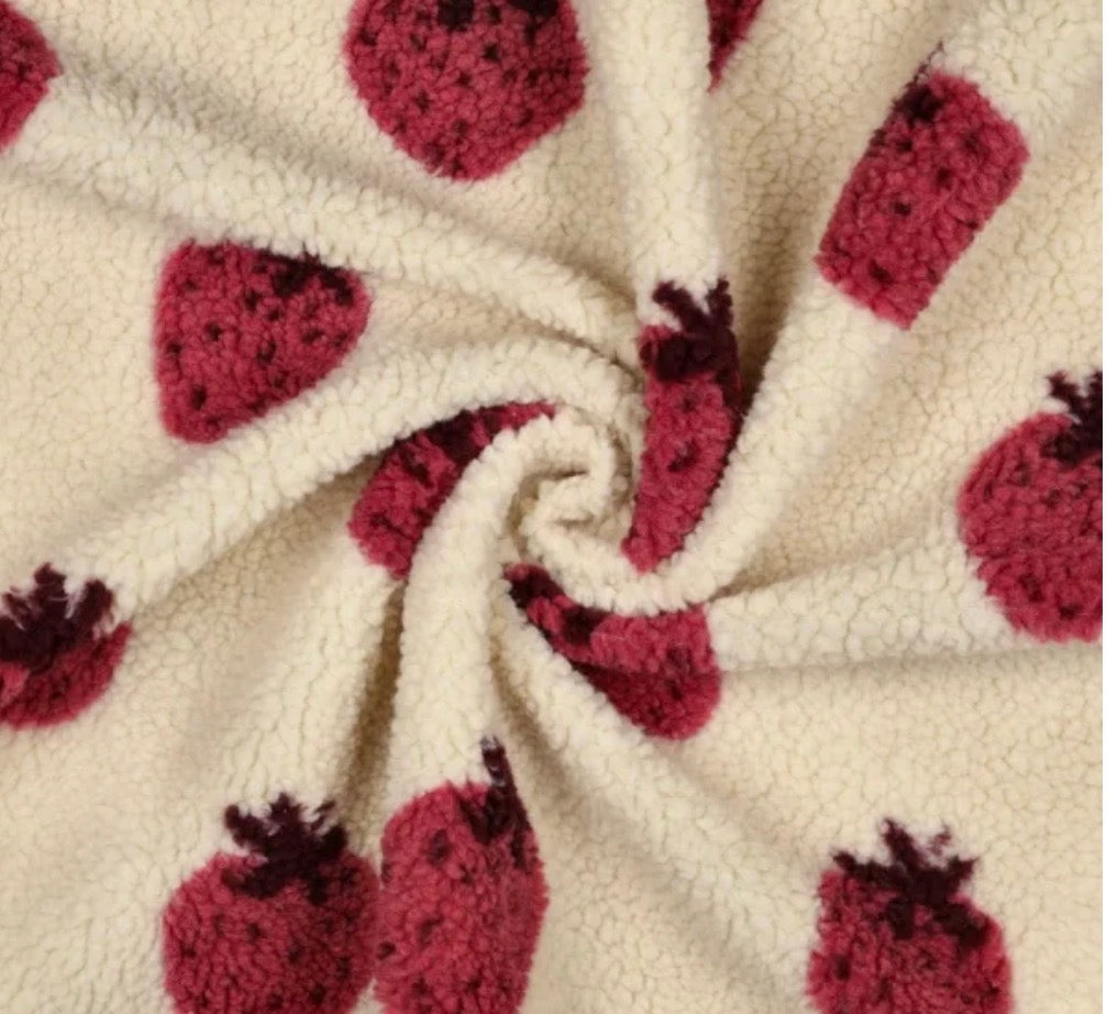 Teddystoff Erdbeeren