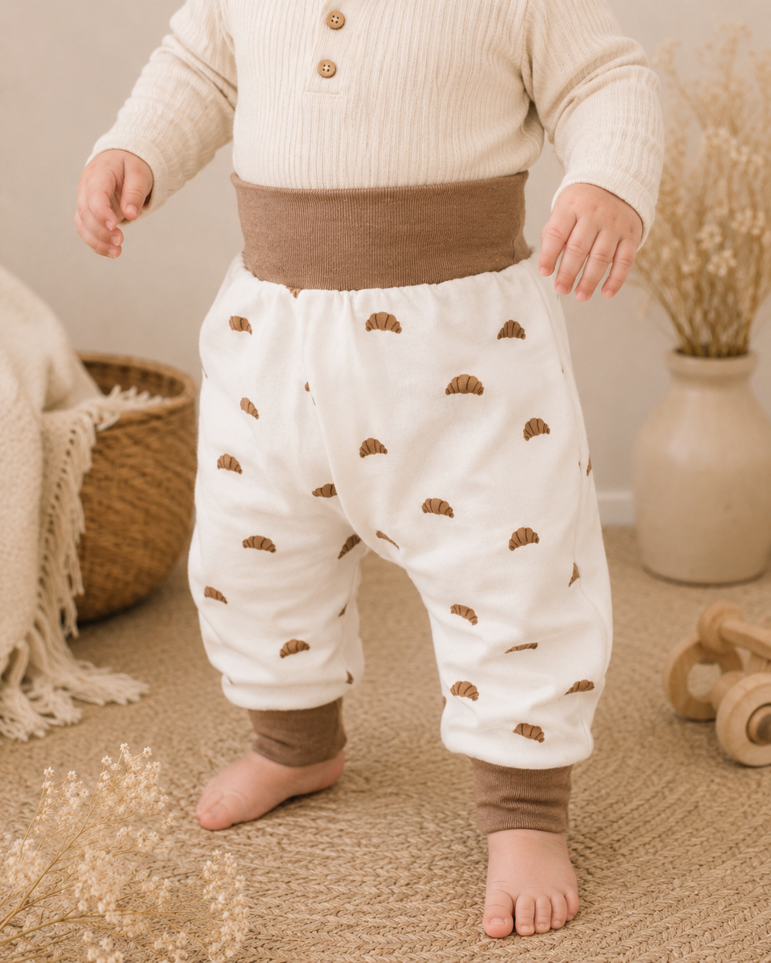 Pumphose Croissant – Handmade Babyhose aus Jersey | Bequeme Mitwachshose