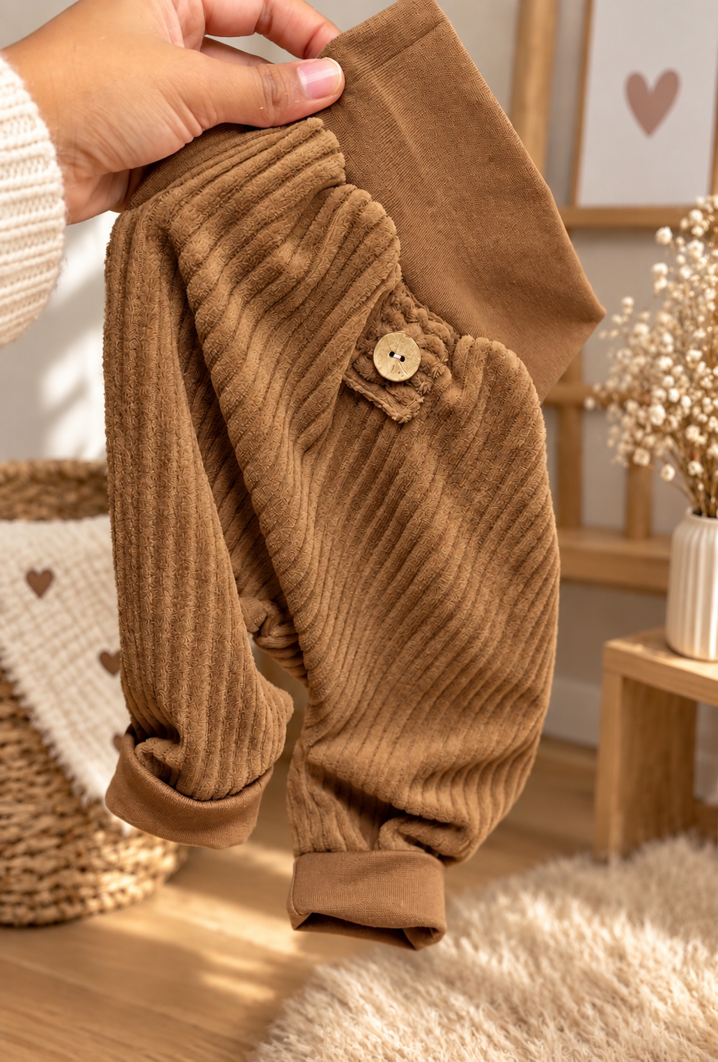 Mitwachshose Baby und Kinder Pumphose | Bequeme Kinderhose aus Baumwolle | Kokosknopf | Handmade