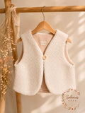 Kuschelige Teddyweste in Dunkelbeige mit Baumwolljersey gefuttert