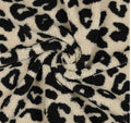 Teddystoff Leopunkte - creme/schwarz