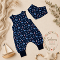 Handmade Strampler mit Halstuch Maritim – Baby Strampler aus Jersey | Unisex