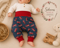 Handmade Feuerwehr-Pumphose aus Jersey – Bequeme Baby- & Kinderhose mit roten Bündchen