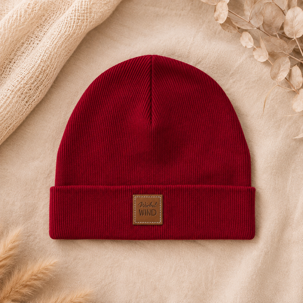 Rote Mütze / Beanie Wirbelwind | Kopfumfang 43-45cm