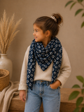 Musselin Dreiecktuch Kinder Leo Dunkelblau – Halstuch aus Musselin – 60x60 cm