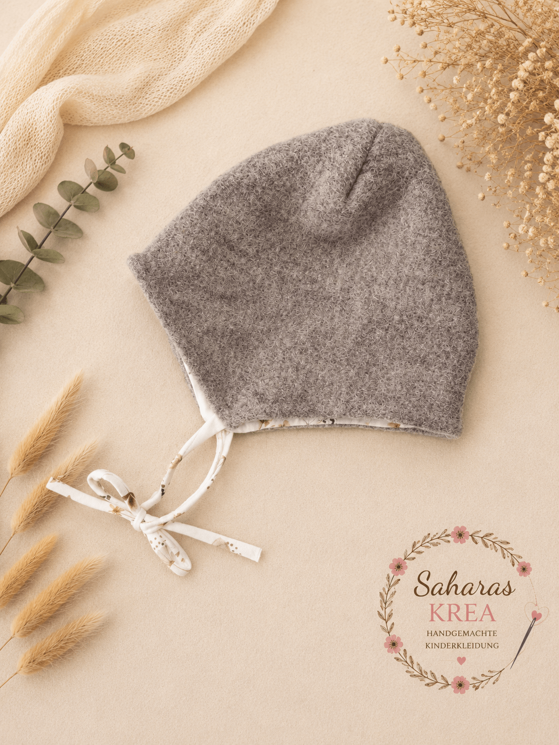 Mütze aus Walk Schurwolle Baby – Beige Meliert | Handgemacht