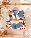 Kinder-Teddyweste mit Dinosaurier-Motiv | Kuschelige Weste für Herbst & Winter | Handmade Kinderkleidung