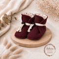 Babyschuhe Wollwalk Bordeaux– Babysocken aus Schurwolle mit Baumwolljersey