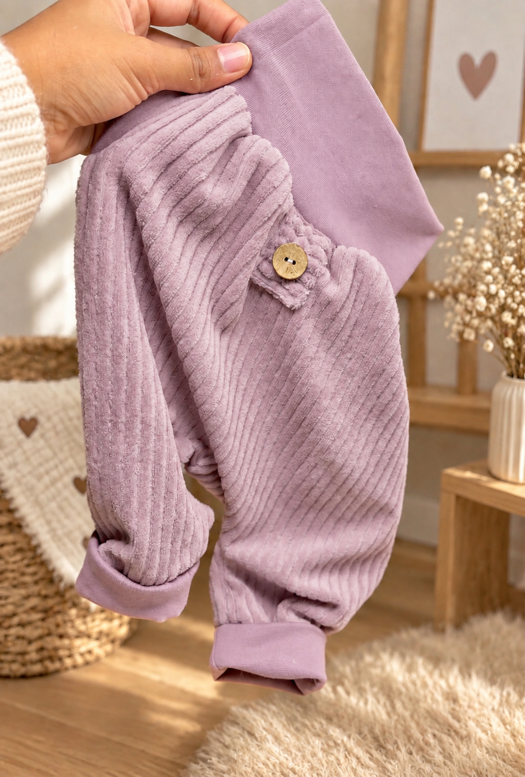Mitwachshose Baby und Kinder Pumphose | Bequeme Kinderhose aus Baumwolle | Kokosknopf | Handmade