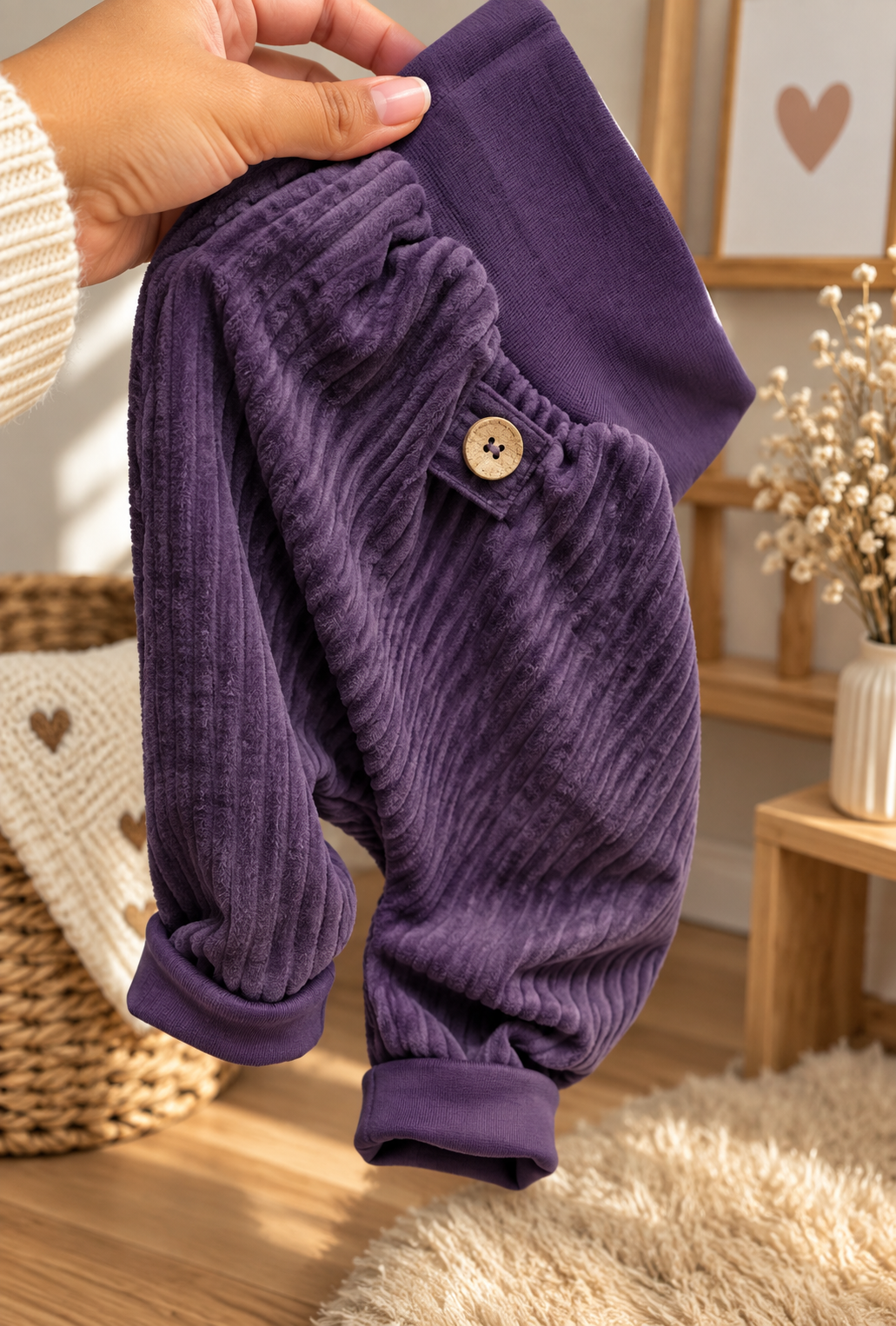 Mitwachshose Baby und Kinder Pumphose | Bequeme Kinderhose aus Baumwolle | Kokosknopf | Handmade